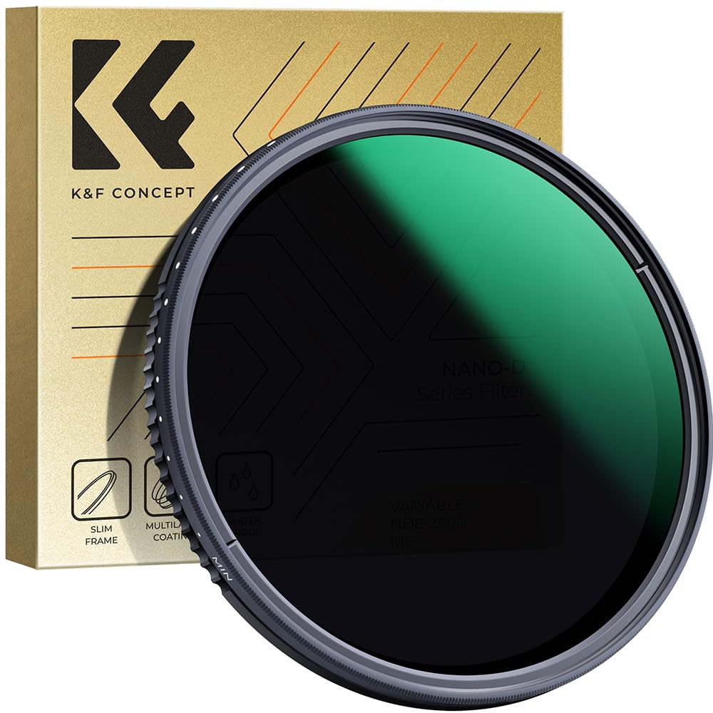 K&F CONCEPT 55mm Variable ND Filter Adjustable ND8-2000 Fader Neutral Density ND8 - ND2000 Ultra Slim Waterproof Multi Coating Optical Glass Lens Filter (Nano-D Series)