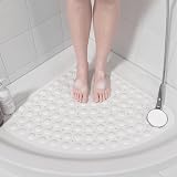 XIYUNTE Corner Shower Mat 54x54cm Non Slip Anti Mould White