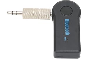 PUSOKEI Car Bluetooth Receiver, Noisecanceling Bluetooth AUX adapter, 3.5mm audio port HiFi Sound quality for Smart phone laptop PC