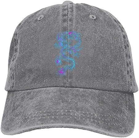 PYH0kox Dragon Hat Snap-Back Hip-Hop Cap Baseball Hat Head-Wear Cotton Trucker Hats Ash
