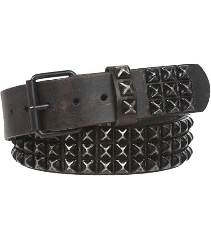 Beltiscool Snap On Three Row Punk Rock Star Metal Silver  display picture 3