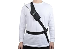 HYSHIKRA Universal Radio Chest Nylon Holder, Walkie-Talkie Holster Bag for Baofeng UV5R Retevis Kenwood Motorola Talkabout Yaesu Midland CB Radio