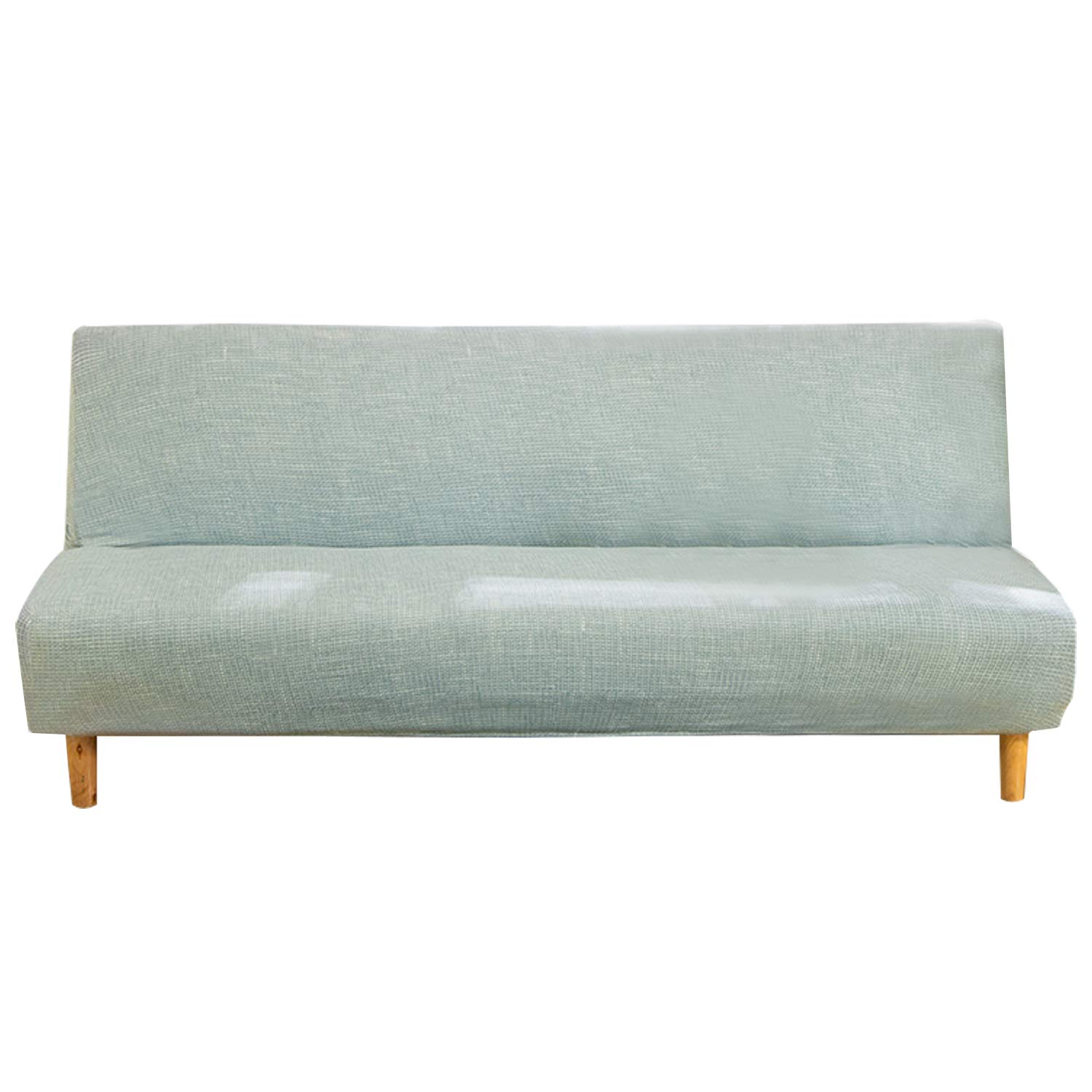 Mingfuxin Armless Sofa Bed Cover, Spandex Stretch Futon Slipcover Protector, Non-Slip Elastic Folding Couch Sofa Shield Fits for 2-3 Seater Folding Sofa Bed without Armrests(Linen Grey)