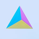 CMY Cubes The Ignis (50mm) - Cyan, Magenta &amp; Yellow Polyhedron - Subtractive Color Mixing Optical Tetrahedron - Teaches Subtractive Color Mixing - Educational, Physics &amp; Kinetic Art Desk Object