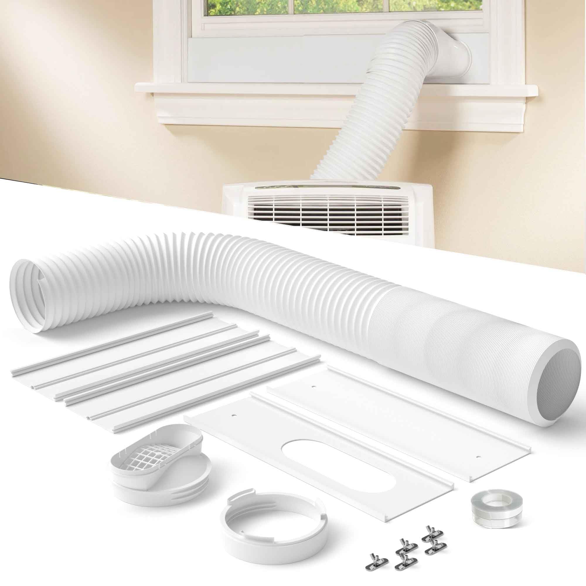 Photo 1 of Portable Air Conditioner Window Vent Kit with 82" Length, 5.9" Diameter Exhaust Hose, 13Pcs Universal PVC AC Window Slide Seal with 4 Panel(17" to 63") for Horizontal&Vertical