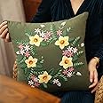 ATOLY Embroidery Kit with Flower Pattern Pillowcase Cover, Instruction, Drawings, for Pillow Cover, Cushion Cover - 17×17 Inches
