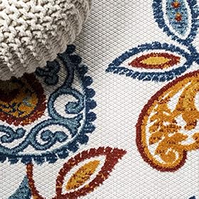 JONATHAN Y AMC102B-4 Julien Paisley High-Low Indoor Outdoor Area-Rug Bohemian Floral Easy-Cleaning High Traffic Bedroom… 617xLsFEFdL