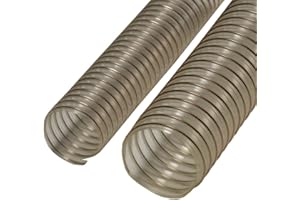 Urethane Flex (Light Duty) Clear - Leaf Vacuum Hose - 8" ID x 12.5ft Length Hose (Fully Stretched)