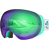 VANRORA Ski Goggles, Snowboard Goggles - Frameless Interchangeable Lens, Anti Fog and 100% UV Protection, for Men & Women