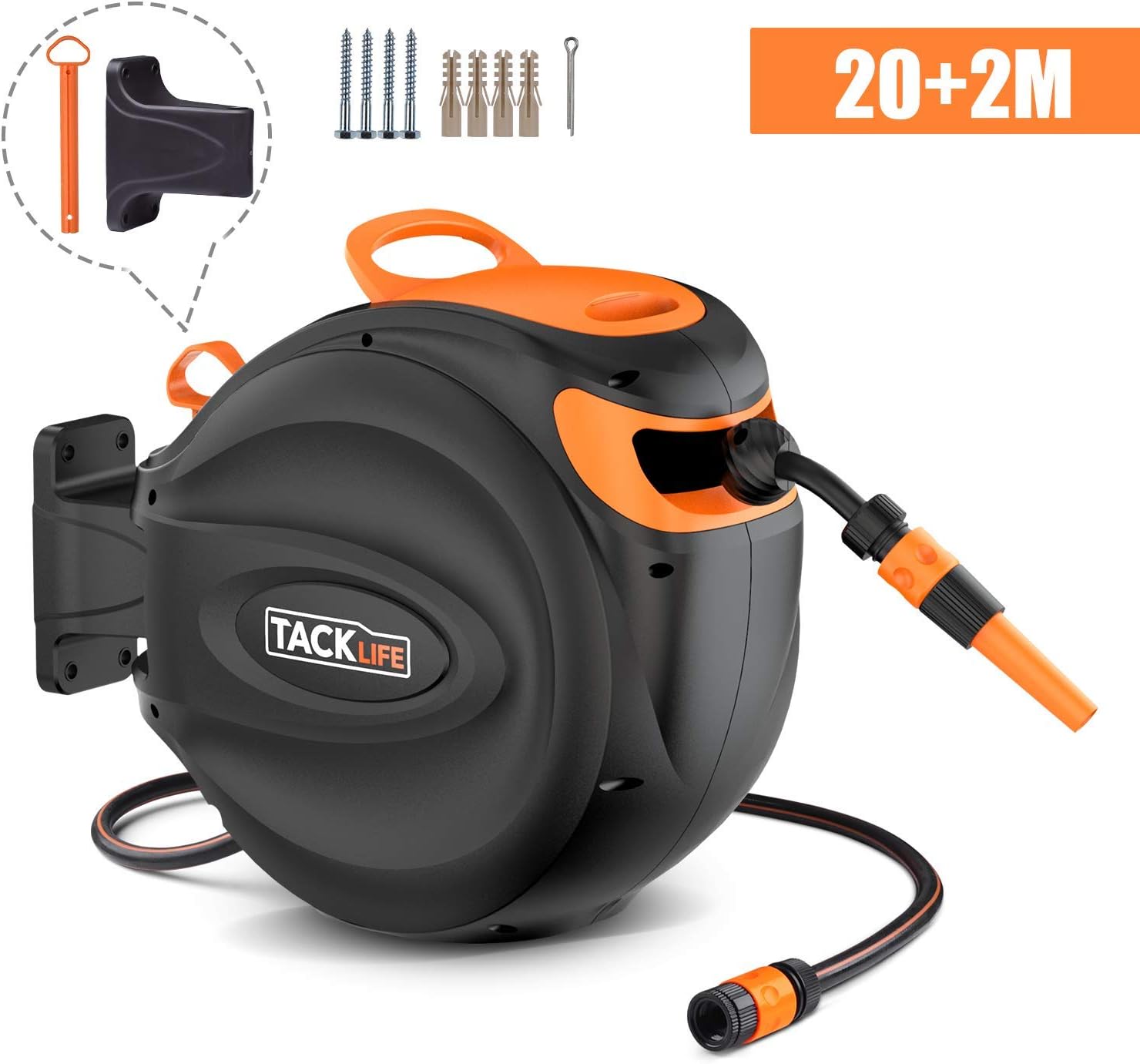 Super Saturday TACKLIFE Auto Hose Reel 202m Wall Mounted Hose Reel With