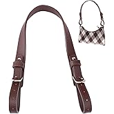 WADORN Leather Purse Strap Replacement, 17.9 Inch Adjustable Handbag Handles Strap Cowhide Leather Bag Handles DIY Bag Purse Making Accessories for Satchel Tote Crossbody Bag, Dark Brown