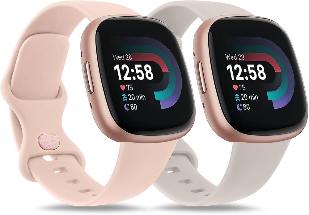 AK Silicone Sport Strap for Fitbit Sense 2 Sense Versa 3 4 – Pack B,L