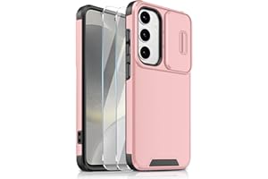 Lokyoo for Samsung Galaxy S24 Plus/S25 Plus Case with Sliding Camera Cover + 2 Packs Screen Protector, 2 in 1 Heavy Duty Shoc