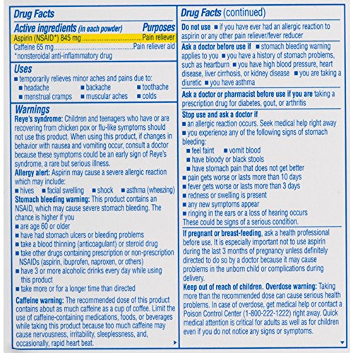 BC Aspirin Fast Pain Relief Powder Relieves Headaches and Body Aches