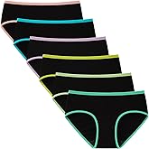INNERSY Girls Cotton Underwear Teen Comfortable Panties Size 8-16 Briefs 6 Pack