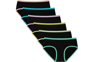 INNERSY Girls Cotton Underwear Teen Comfortable Panties Size 8-16 Briefs 6 Pack