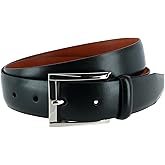 Trafalgar Broderick 32mm Leather Dress Belt – Full Grain Leather, Classic Square Buckle