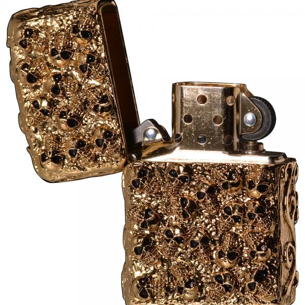 Zippo Lighter Skull Jacket GI Gold Ibushi