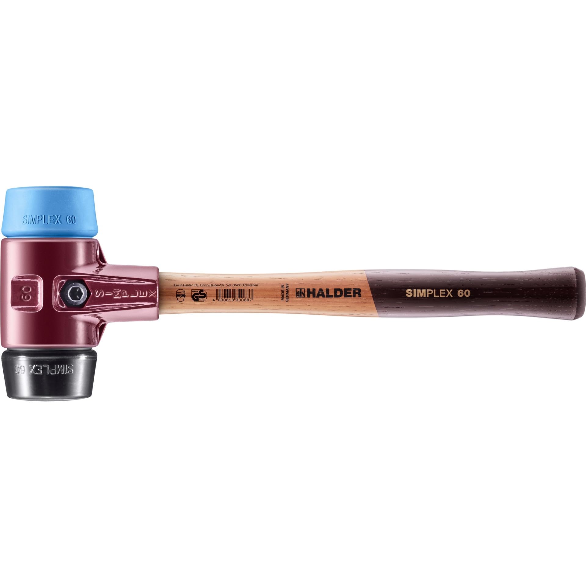 Halder 3012060 60 mm 3012 TPE"Simlpex" EH Soft-Face Mallet - Multi-Colour