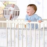 Aolso Cot Bumper 2PCS Breathable Mesh Crib Rail Cover Moon view 5