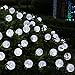 Battery Operated String Lights, DecorNova 9.8 Feet 15 LED Crystal Ball String Lights with Waterproof 3 AA Battery Case & 8 Lighting Modes for Indoor Outdoor Decorations, Cool White