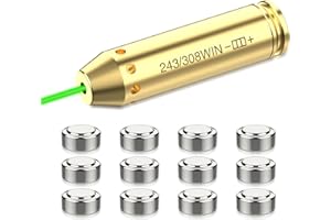 EZAIMING 223/5.56mm/9mm/243/308win Green Laser Bore Sight with Extra Batteries for Scope Sighting and Zeroing Optics