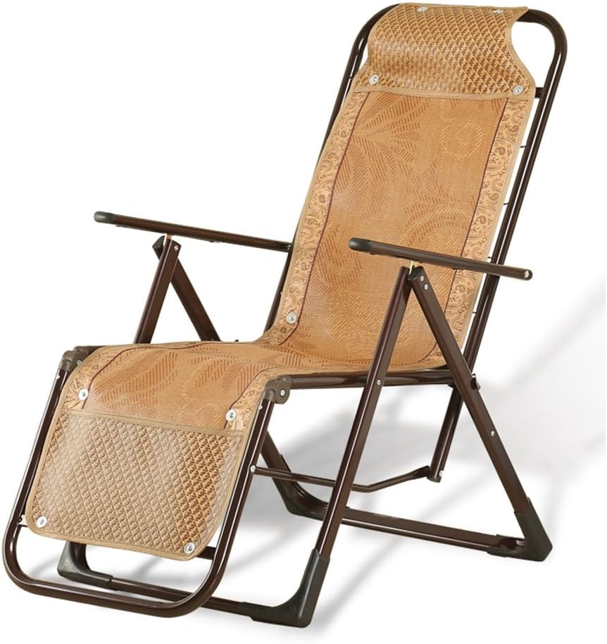 Folding Chairs XIAOLIN Balcony Recliner Bamboo Chair Office Lunch Break Chair Outdoor Chair (Color : 02)