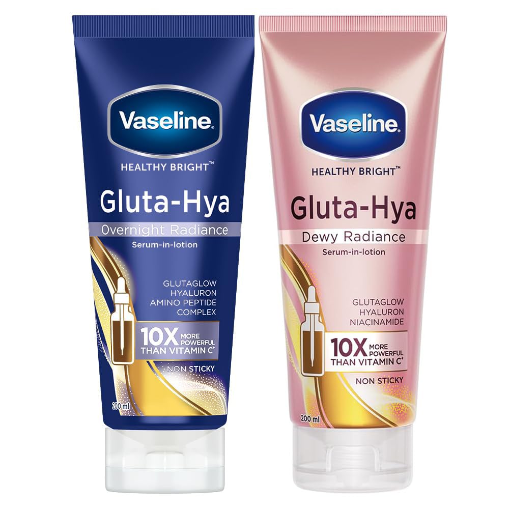 VaselinGluta-Hya Overnight Radiance Lotion + Dewy Radiance, 200ml Combo