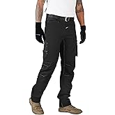 Ellobird Men's Construction Work Utility Pants Relaxed Fit Stretch Flex Cordura Double Knee Reinforcement Carpenter Cargo