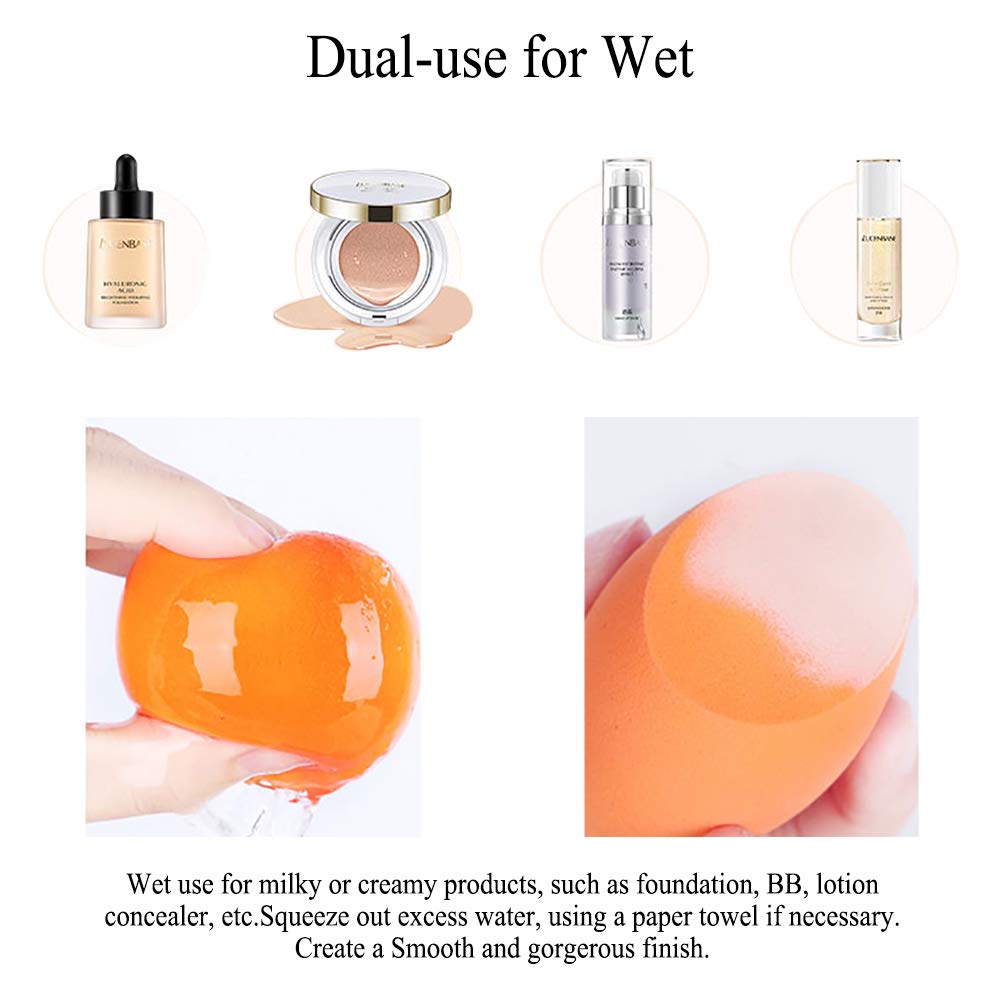 BAIMEI Makeup Sponges with Kabuki Foundation Brush, Latex-Free, Dry or Wet Dual Use, Professional Blender Beauty Sponge for Powder, Cream and Liquid Foundation Application (2 Sponges + 1 Brush) : Beauty