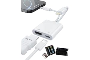 4K@60Hz Digital AV Converte,[MFi Certified] 2-in-1 USB-C and Lightning to HDMI Adapter for iPhone 17/16/15 to TV/Projector, i