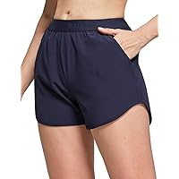 BALEAF Women's 3" Running Shorts Quick Dry No Liner Athletic Workout Track Shorts Zipper Pockets