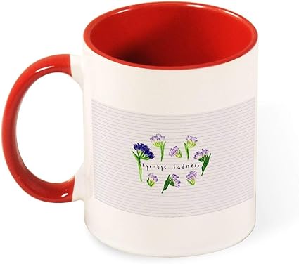 Amazon Magcup 陶器 可愛い柄 耐熱 カラー マグカップ カップ コーヒーカップ Inside Red 5 ホーム キッチン