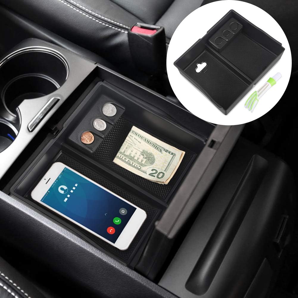 VANJING Compatible with Center Console Insert Organizer Tray Toyota Sienna 2011-2019 Vehicles with A Car Cleaner Brush