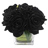 Fule Artificial Velvet Rose Flower Centerpiece