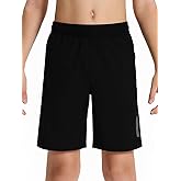 DEVOROPA Boys Athletic Shorts Lightweight Quick Dry Hiking Cargo Shorts with Zipper Pockets for Outdoor Running