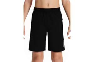 DEVOROPA Boys Athletic Shorts Lightweight Quick Dry Hiking Cargo Shorts with Zipper Pockets for Outdoor Running