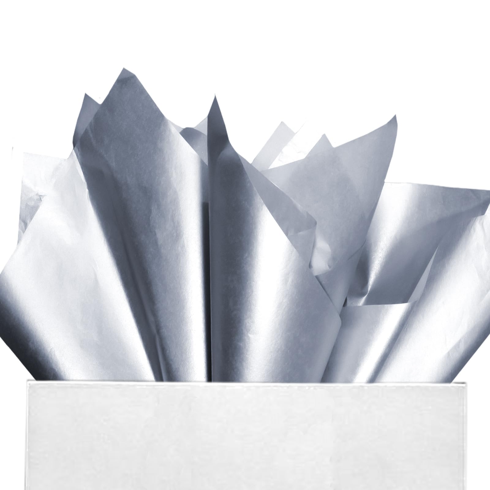 Photo 1 of 100 Sheets Silver Tissue Paper Artdly 12 x 20 Inches Silver Wrapping Paper Bulk for Weddings Birthday DIY Project Wrapping Crafts Decor