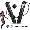 Skipping Rope with Counter, Cordless Jump Rope, Adjustable Digital Counting Jump Ropes, Gravity Ball Skipping, Weighted Jump Rope With Counter for Lose Weight, Burn Calories