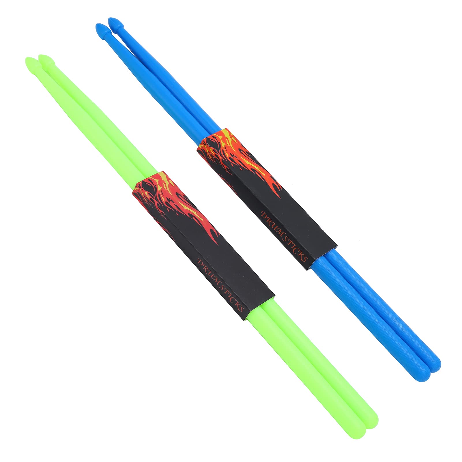 4PCs 5A Drum Sticks Nylon Drummer Playing Non-slip Plastic Sticks Teardrop Head Percussion Accessories for Students Beginners Drum Training