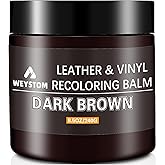WEYSTOM Leather Recoloring Balm - Dark Brown Leather Repair Kit for Furniture, Dye, Recolor, Renew, Repair & Restore Aged, Faded, Cracked, Peeling and Scuffed