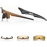 SCVCN Photochromic Cycling Glasses Frameless Sports sunglasses for Men Women - Ideal For Baseball, Bike, Golf, Running