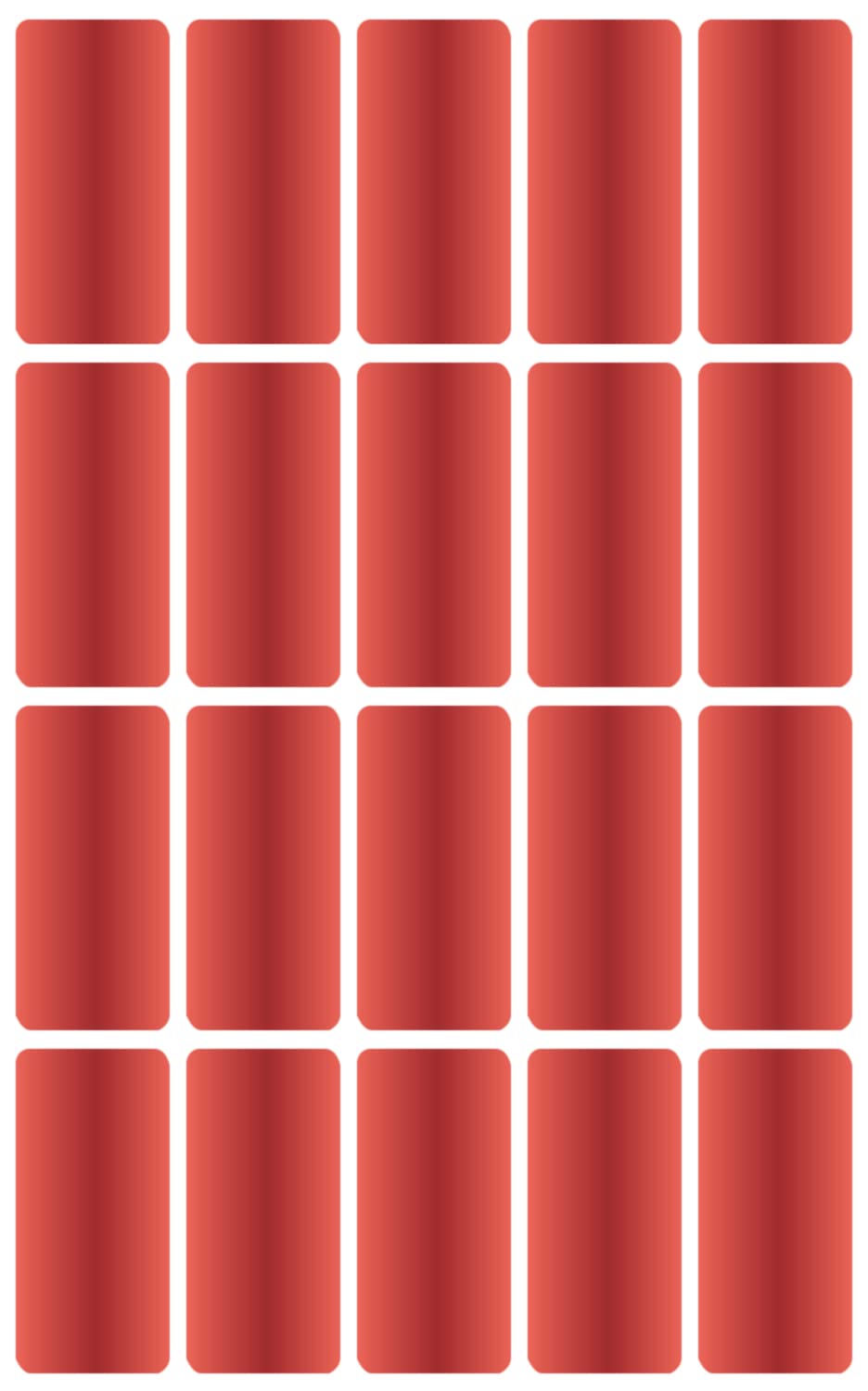 Royal Green Rectangular Color Labels 4 cm x 2 cm - Rectangle Color Coding Stickers in (40mm x 19mm) - Small Write on Labels - 300 Pack in Metallic Red — image 1