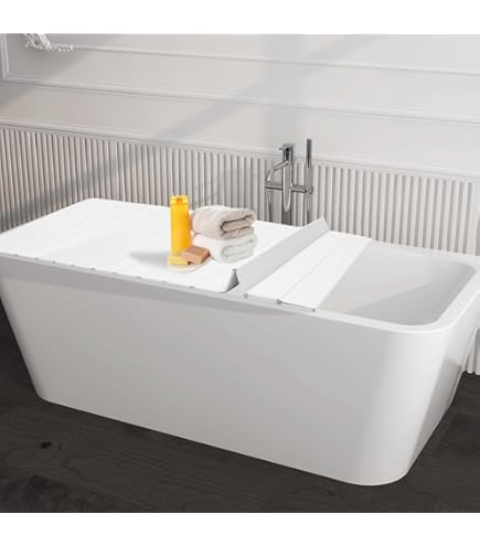Cubierta Plegable Para Bañera, Bandeja De PVC Impermeable Y Aislante, 70x170cm, Soporte Para Leer Y Almacenar