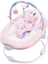 LADIDA Soft Baby Bouncer with Music and Vibration Pink Rabbit Theme
