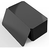 FuleTechMix 30Pcs Name Plates Laser Engraved Brushed Stainless Steel Plate Plaque Blank Custom Name Tag Frame Name Label with Adhesive Backing for DIY (Black Notched Corner, 3x6)