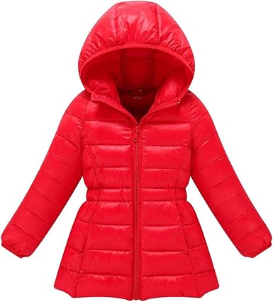 Amazon.com: Processes Patrón otoño invierno caliente niñas ropa niños casuales cómodo cinturón largo algodón acolchado chaqueta niños plumón algodón encanto: Clothing