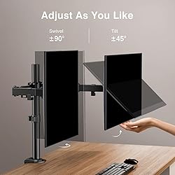 ErGear Dual Monitor Stand, Heavy Duty Adjustable