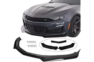 MUTUSAISI Front Bumper Lip Splitter Spoiler Compatible with 2016-2024 Chevy Camaro SS/ 2019-2024 LT LS RS, Air Chin Body Kit Accessories (Gloss Black)