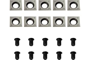 Zorqon 14mm Square Straight Carbide Inserts for woodturning and Woodturning, 14×14×2.0mm Replacement Cutter Knives, Fits for Grizzly T21348 and Woodworking Spiral Helical Planer Head 10pcs